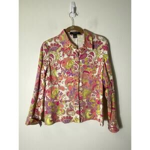 Parisian Signature Multicolor Paisley Print Jacket Sz S